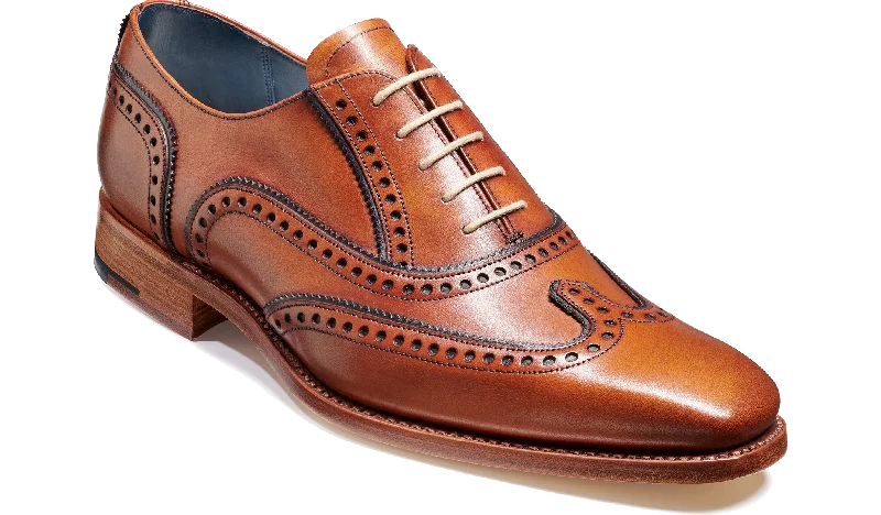 Regal Style Barker Spencer Oxford Brogue - Antique Rosewood / Navy Calf