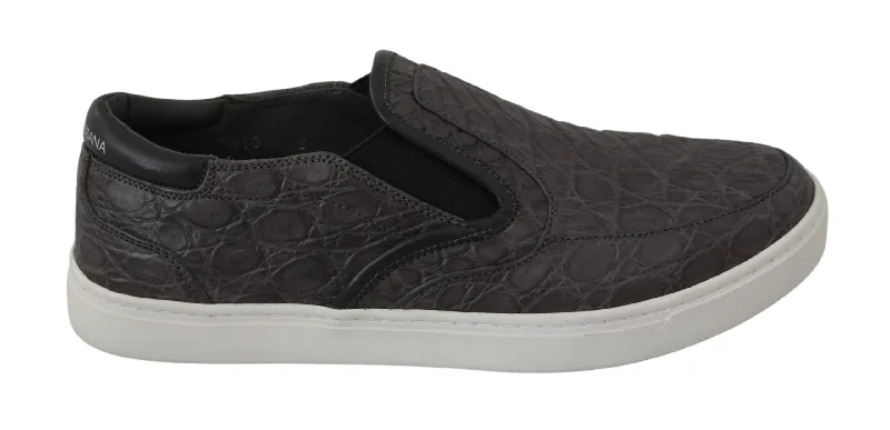 Contemporary Chic Dolce & Gabbana Elegant  Caiman Leather Men's Loafers
