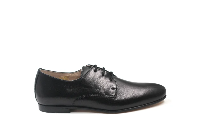 Sleek Sophistication Gravitas Black Leather Lace-Up Shoe