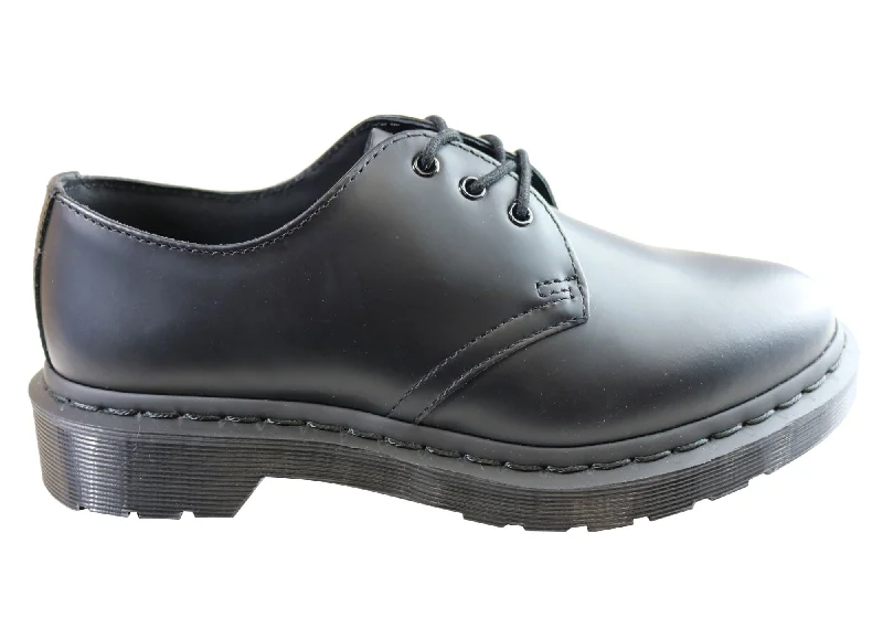 Polished Look Dr Martens 1461 Mono Black Smooth Lace Up Comfortable Unisex Shoes