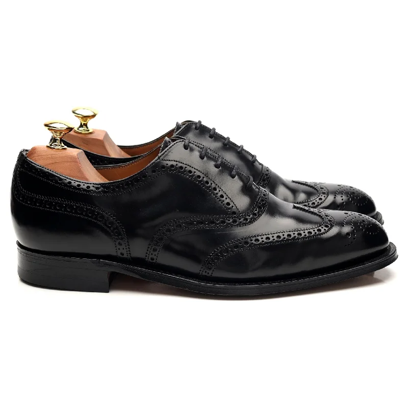 Ultra Sleek Black Leather Oxford Brogue UK 9 F
