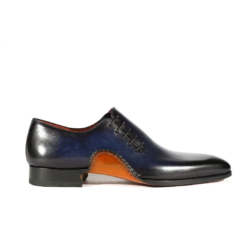 Statement Piece Magnanni 15024 Abrahan Men's Shoes Wind Navy Calf-Skin Leather Whole-Cut Oxfords (MAGS1001)