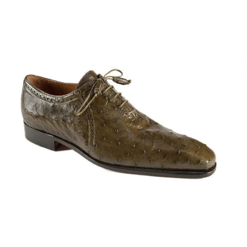 Regal Look Mauri Men's Designer Shoes Forest Green Ostrich Oxfords 4879 (MAO1026)