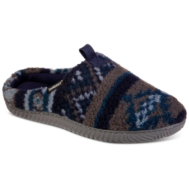 Fashion Excellence Isotoner Mens Fleece Fairisle Scuff Slippers