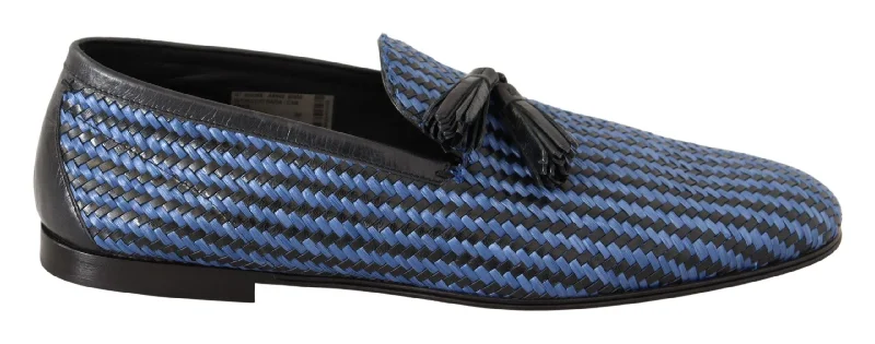 Understated Elegance Dolce & Gabbana Elegant Woven Leather Men's Loafers