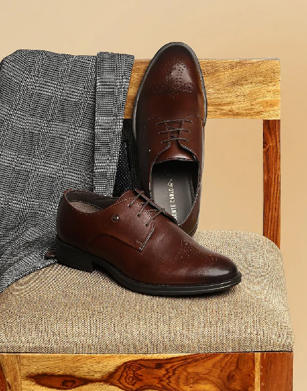 Luxe Styling Men Brown Lace Up Genuine Leather Formal Brogues