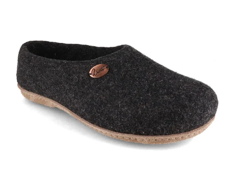 Eye-Catching Style WoolFit® closed heel Felt Clogs | Classic, graphite