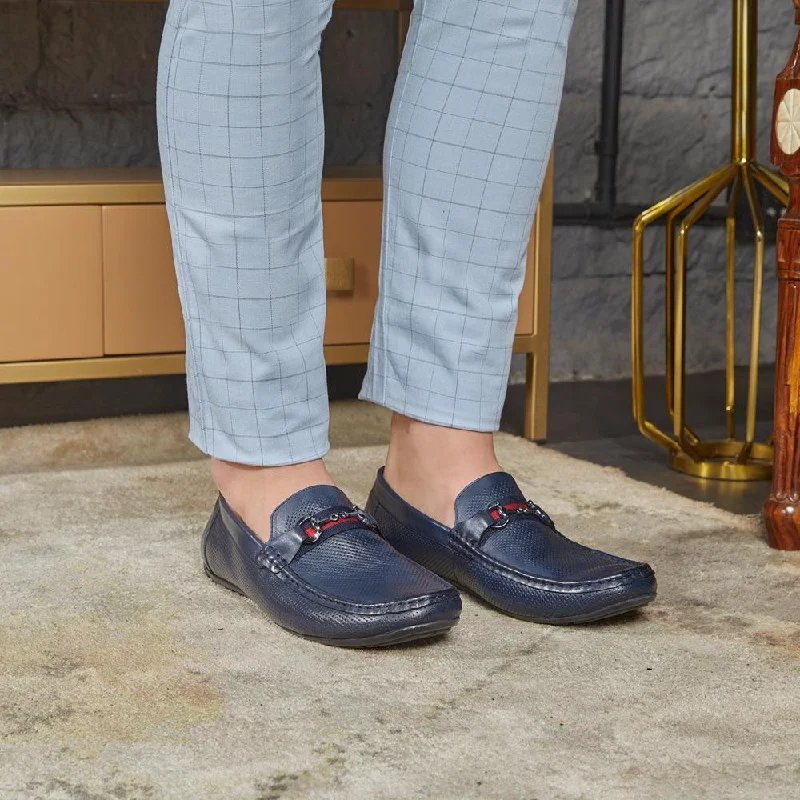 City Chic The Rottervam Navy Mens Driving Leather Loafer