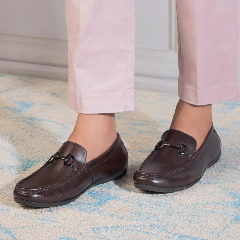 Glam Statement The Rhodes Brown Men's Leather Driving Loafers Tresmode