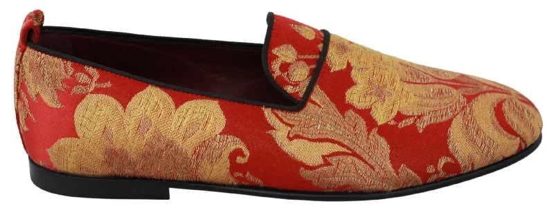 Regal Look Dolce & Gabbana  Brocade Loafers Slide Men's Flats