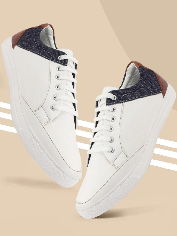 Seasonal Trend Men White Classic Lace Up Sneakers