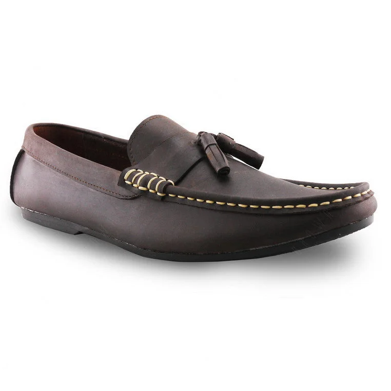 Distinctive Patterns Comfy Tassel Loafer Dark Natural Nubuck