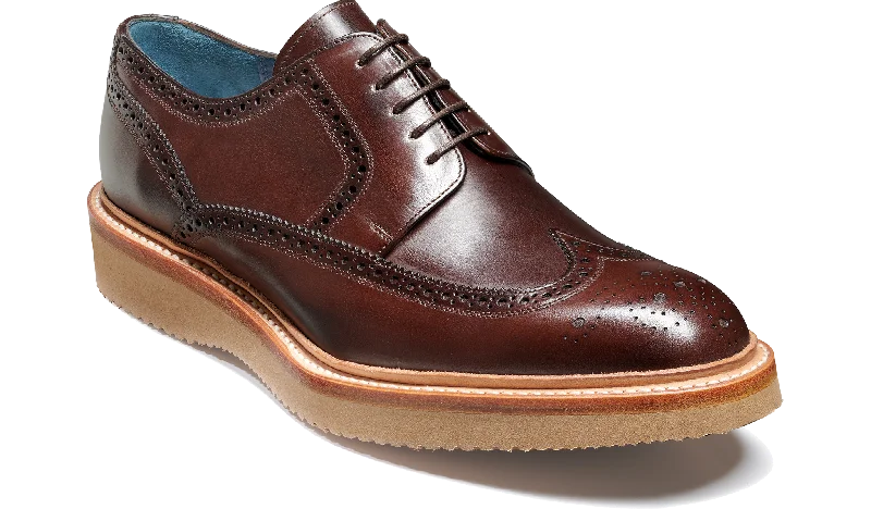Edgy Look Barker Bill Derby Brogue - Chococlate Hand Painted