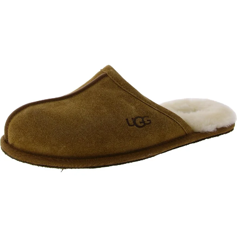 Couture Look Ugg Scuff Men's Suede Sheepskin Lined Cushioned Slide Slippers
