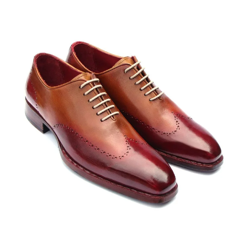 Edgy Sophistication Paul Parkman Men's Shoes Bordeaux & Camel Calf-Skin Leather Goodyear Welted Wingtip Oxfords 081-RDT (PM6213) Edgy Sophistication Paul Parkman Men's Shoes Bordeaux & Camel Calf-Skin Leather Goodyear Welted Wingtip Oxfords 081-RDT (PM6213)