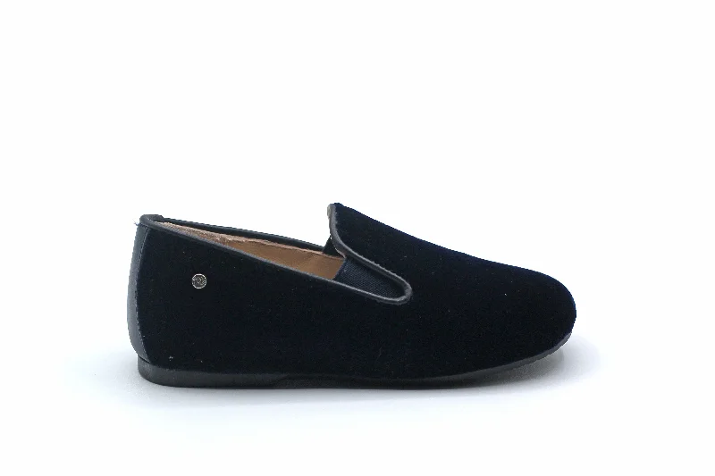 Stylish Detailing Manuela De Juan Navy Velvet Smoking Shoe