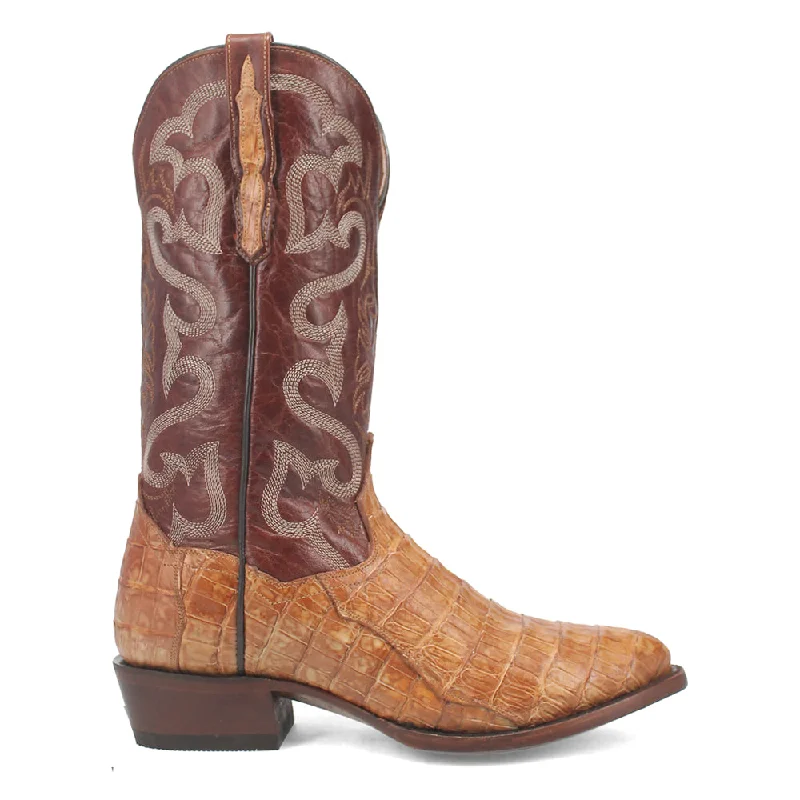 Urban Chic Primetime Caiman Croc Embroidered Round Toe Cowboy Boots