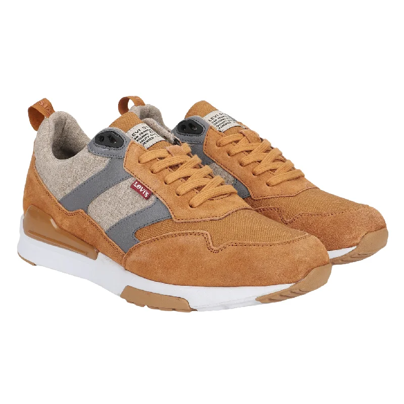 Bold Detailing Men's Brown and Grey Colorblock Shoes