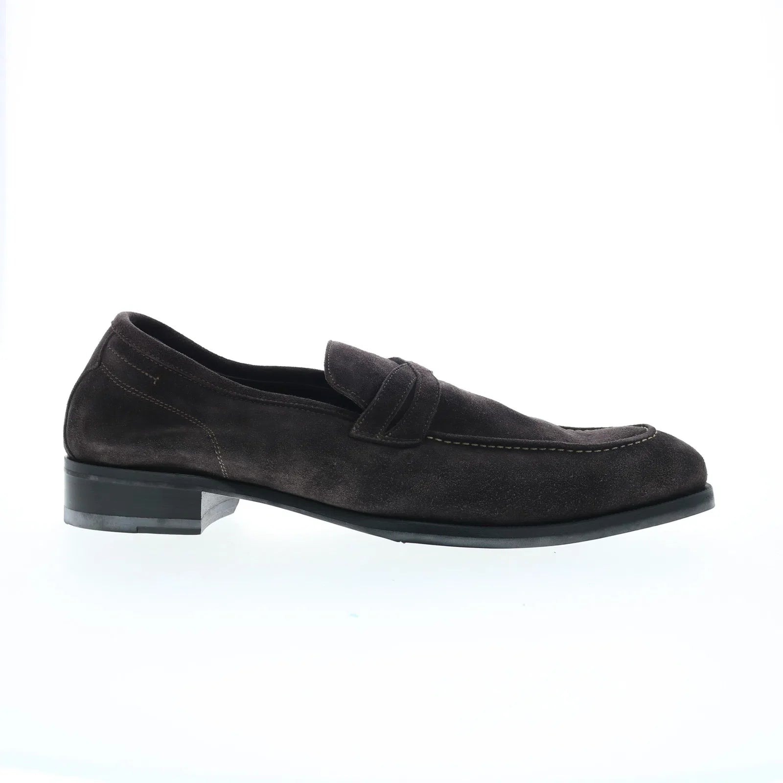Understated Elegance Di Bianco Firenze Suede SC546 Mens Black Loafers & Slip Ons Penny Shoes
