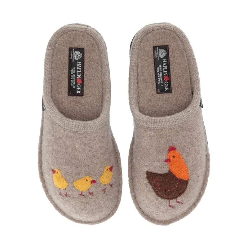 Modern Touch Haflinger Gallina Slippers - Natural