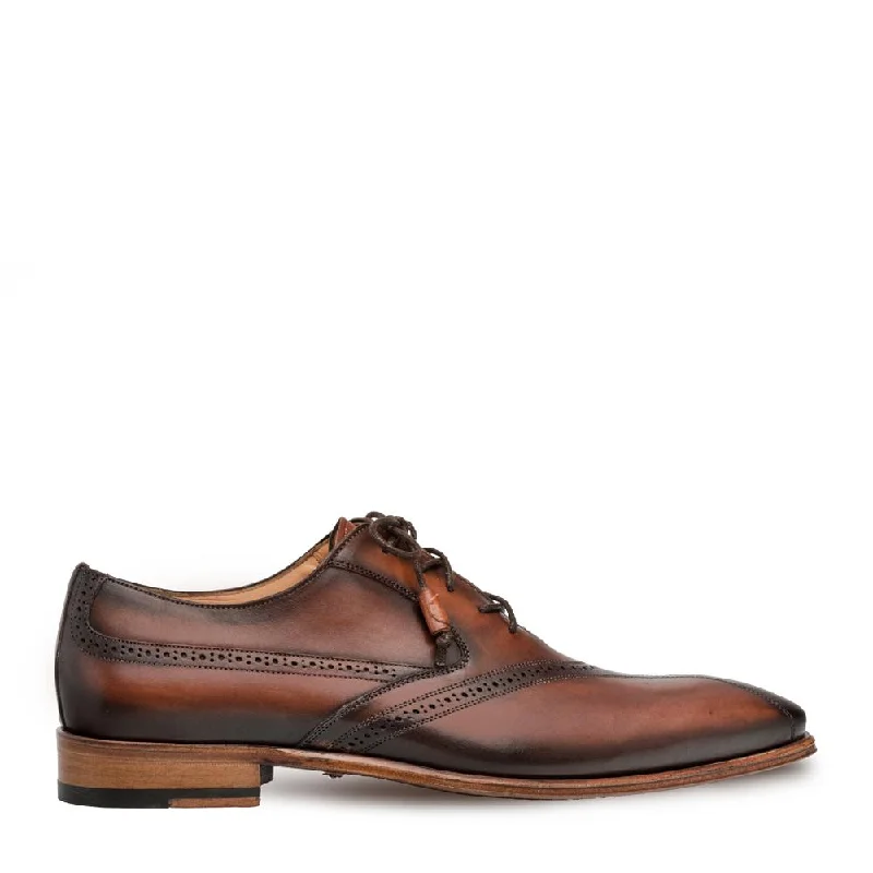 Everyday Chic Mezlan Bertone Men's Designer Shoes Cognac Calf-Skin Leather Oxfords 9341 (MZS3117)