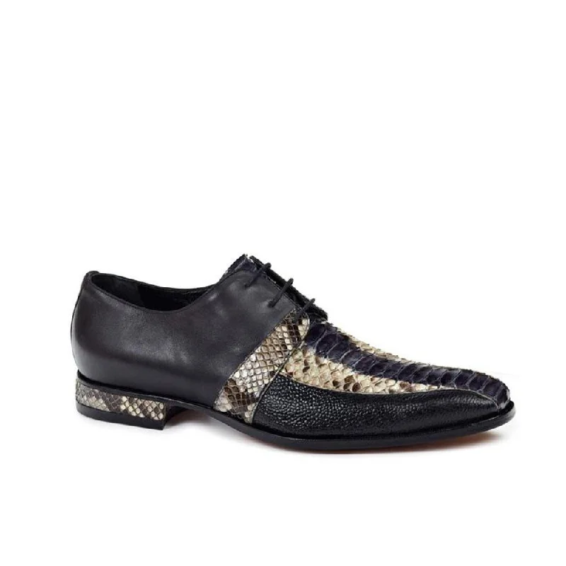 Artful Design Mauri Men's Shoes Black & Gray Exotic Snake-Skin / Calf-Skin Leather Oxfords 4789 (MA4511) Artful Design Mauri Men's Shoes Black & Gray Exotic Snake-Skin / Calf-Skin Leather Oxfords 4789 (MA4511)