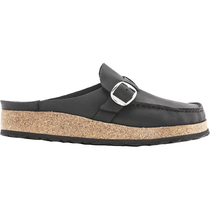 Eye-Catching Style Women's Birkenstock Buckley Black Oiled Nubuck Leather