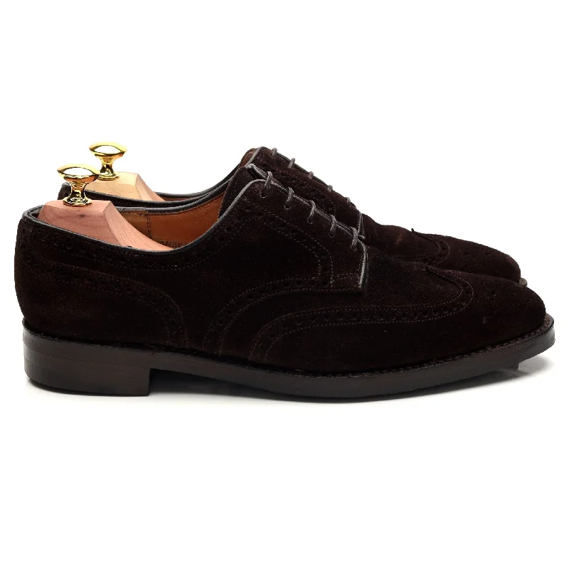 Subtle Glamour 'Swansea' Dark Brown Suede Derby Brogues UK 7.5 E