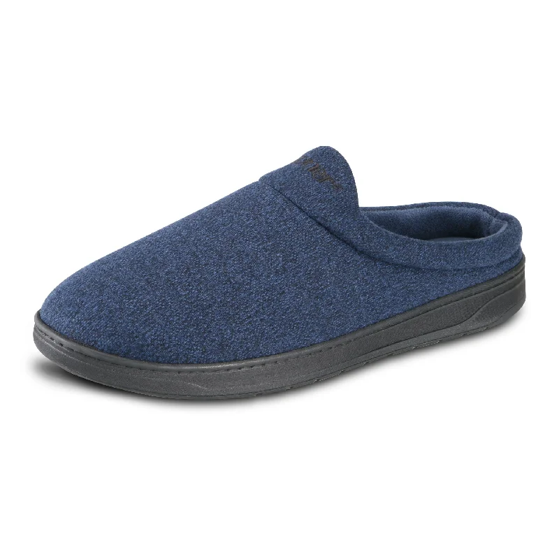 Glam Statement Men's Heathered Knit Brady Clog Slipper with Gel Infused Memory Foam
