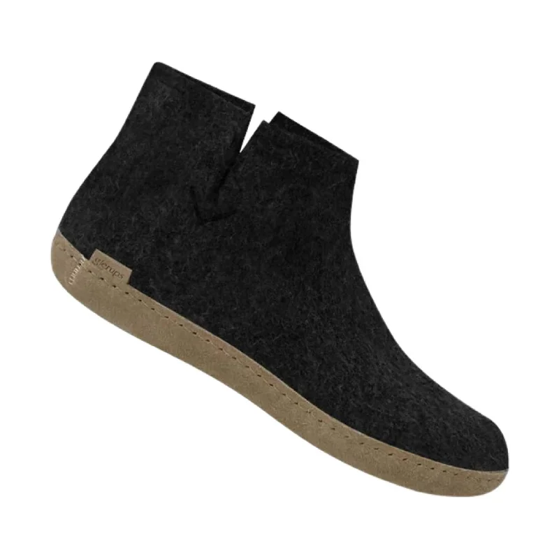 Subtle Glamour Glerups Boot With Leather Sole Slipper - Charcoal