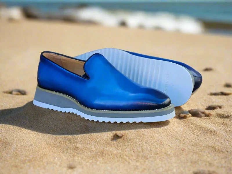 Rich Aesthetic Burnished Wholecut Loafer Lightweight Sole
