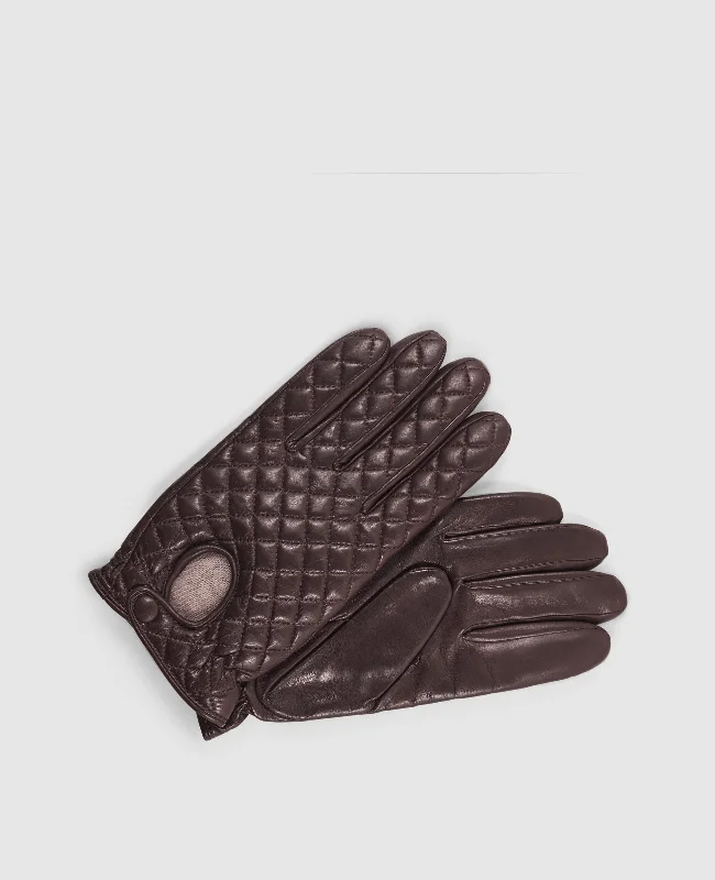 Dynamic Patterns Quilted gloves - Dark Brown