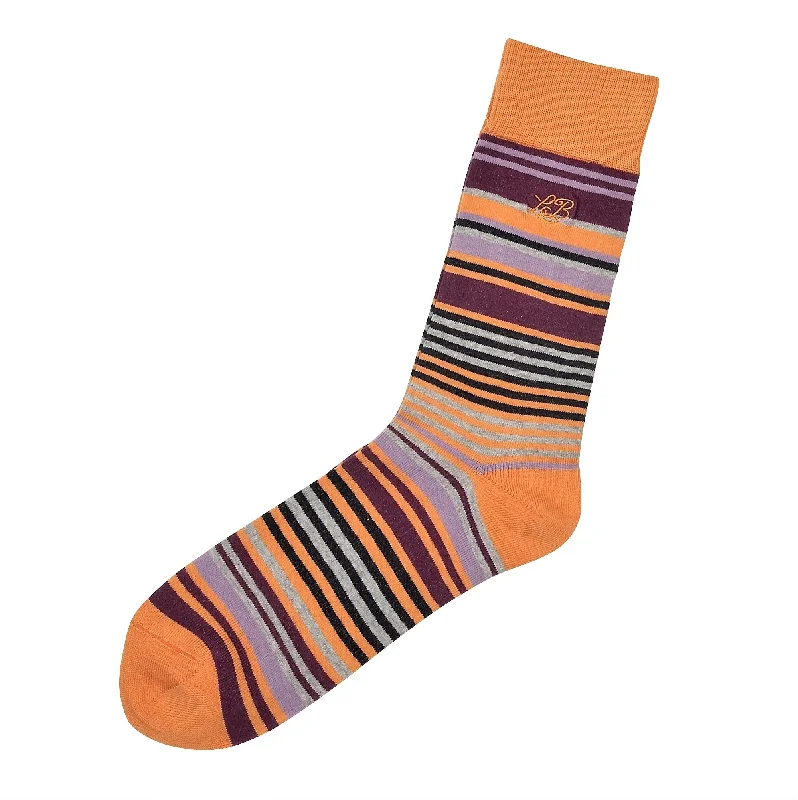 Opulent Design Stripe Socks Orange