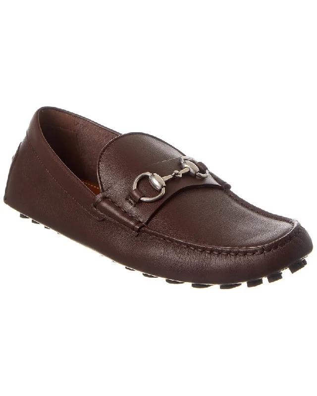 Sleek Finish Gucci Horsebit Leather Loafer