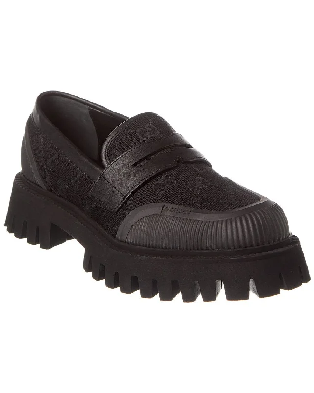 Contemporary Twist Gucci GG Canvas & Leather Loafer