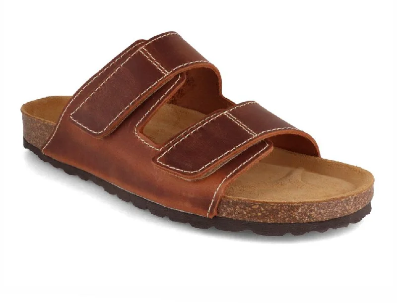 Chic Statement Tuffeln® Men velcro Sandals 'Amrum', cognac