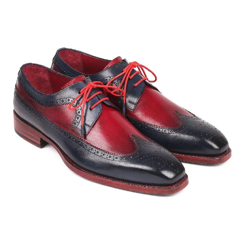 High-End Aesthetic Paul Parkman Men's Designer Shoes Navy & Bordeaux Red Calf-Skin Leather Wing-Tip Oxfords 511N85 (PM6205) High-End Aesthetic Paul Parkman Men's Designer Shoes Navy & Bordeaux Red Calf-Skin Leather Wing-Tip Oxfords 511N85 (PM6205)