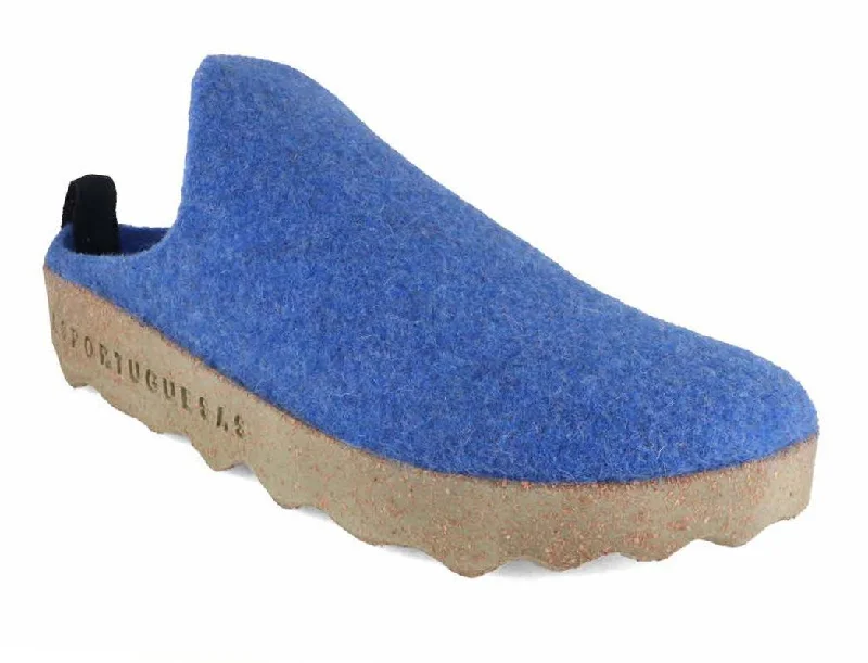 Soft Texture ASPORTUGUESAS Women Felt Shoes 'Come', indigo blue