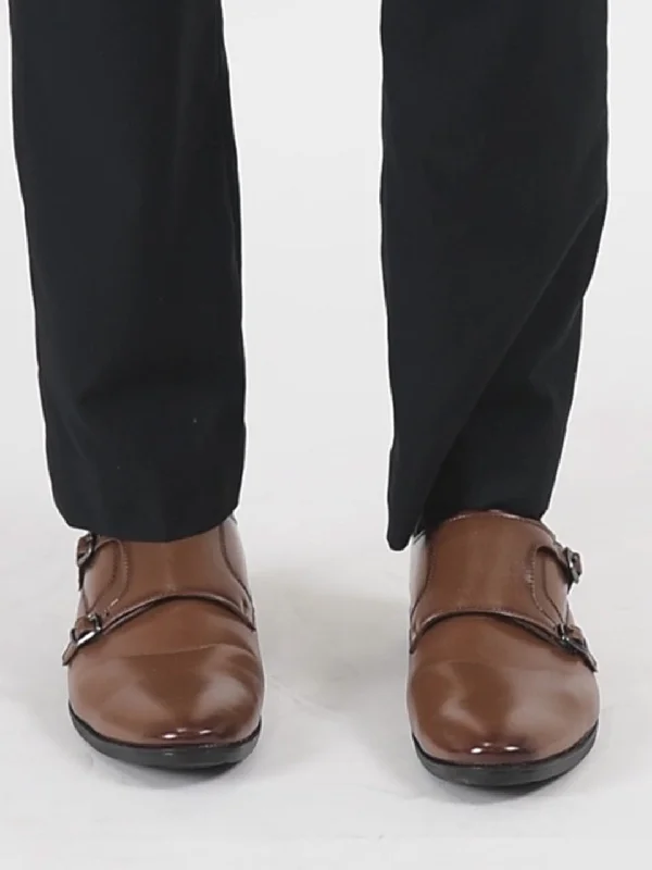 Contemporary Twist Men Tan Formal Wedding Party Double Monk Strap Shoes