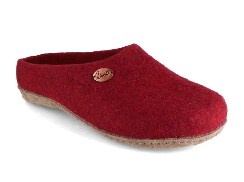 Edgy Look WoolFit® handmade Felt Slippers | Classic, dark red