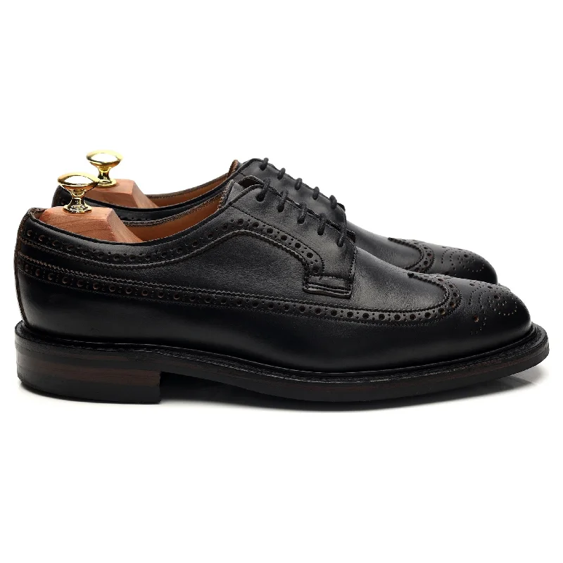 City Chic 'Addison' Black Leather Derby Brogue UK 7.5 F