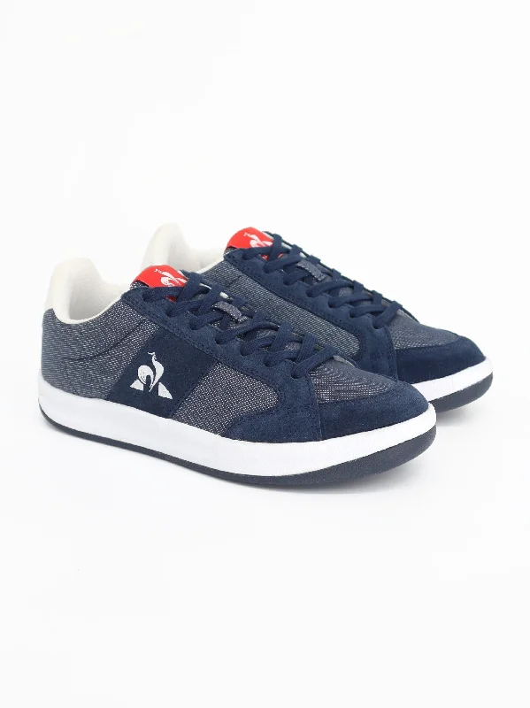 Urban Flair Men's Brand Logo Embroidered Sneakers,Navy