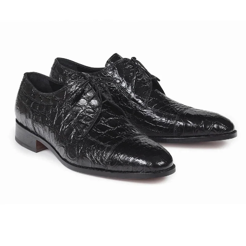 Glamorous Appeal Mauri Men's Shoes Brunelleschi Black Crocodile Oxfords (MA4628)