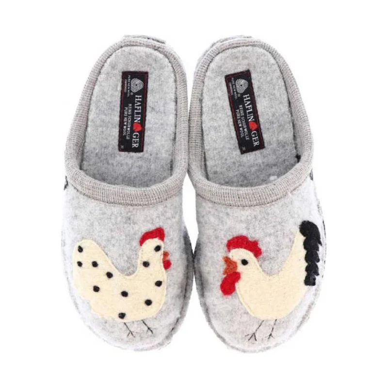 Signature Look Haflinger Chicken Slippers - Grey