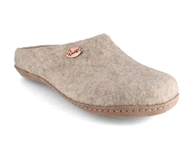 Soft Texture WoolFit® handmade Felt Slippers | Classic, beige
