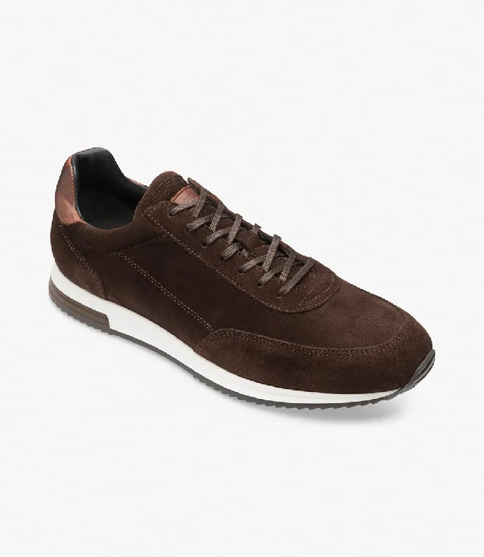 Classy Aesthetic LOAKE  Bannister - Leather Sneakers - Dark Brown Suede