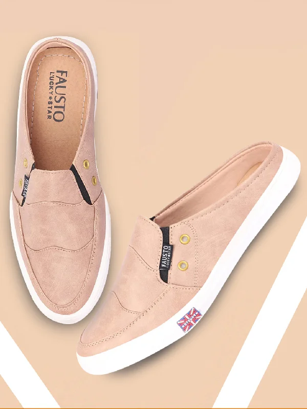 Soft Texture Men Beige Casual Slip-On Shoes