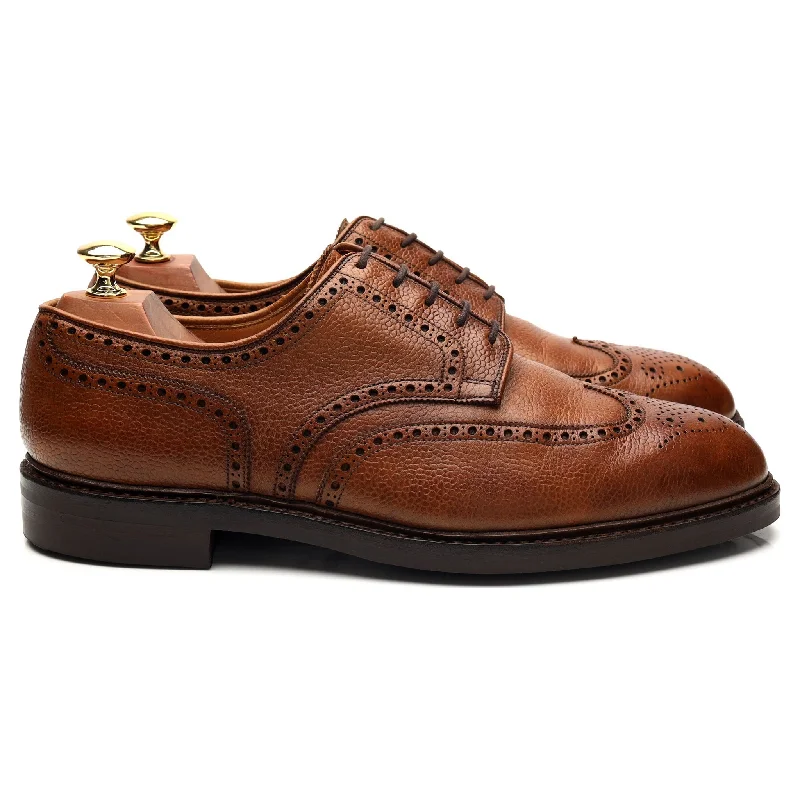 Timeless Beauty 'Pembroke' Tan Brown Leather Derby Brogues UK 9 E