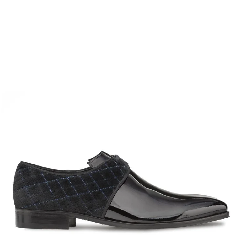 Artistic Flair Mezlan S20307 Men's Shoes Black Velvet / Patent Leather Dress Derby Oxfords (MZ3427)