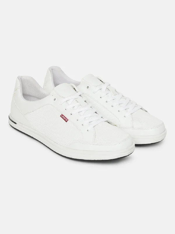 Fashionable Silhouette Men's White Solid Shoes